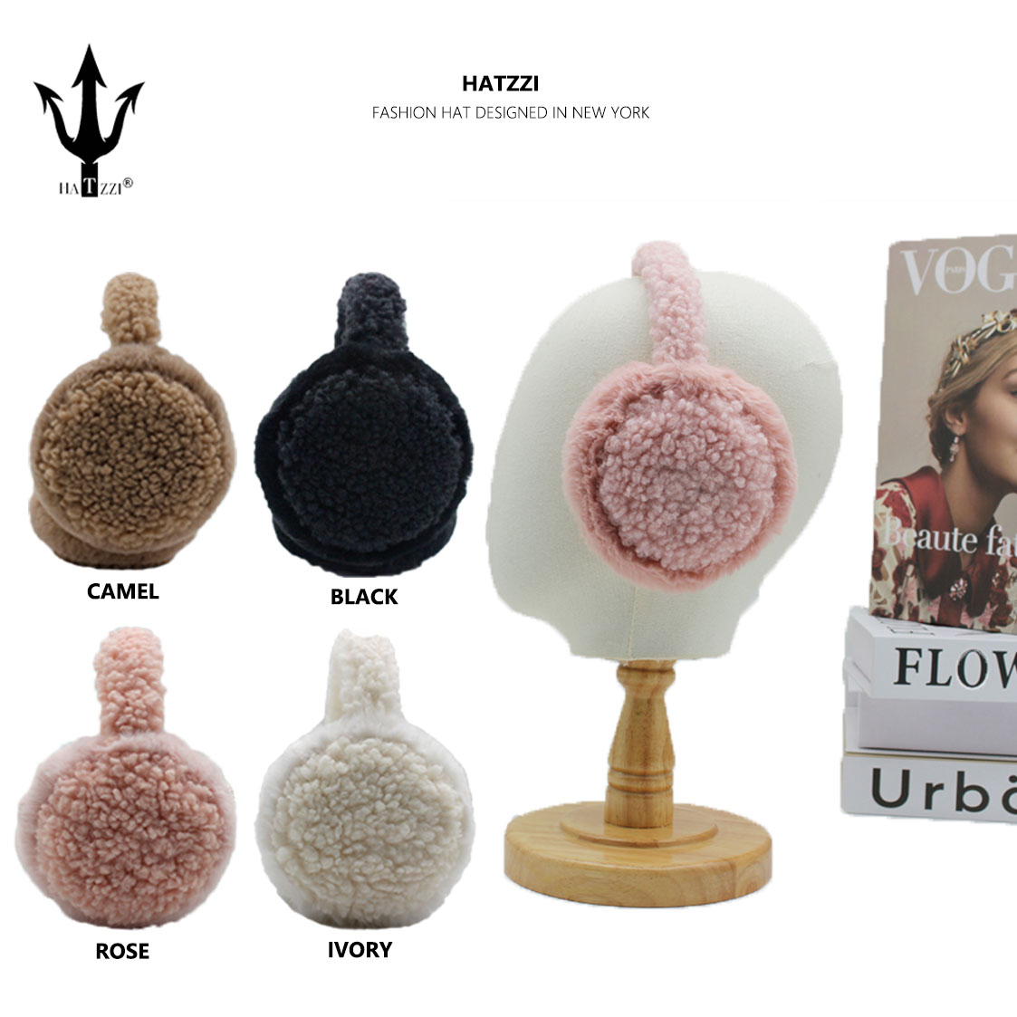 HATZZI sherpa fourrure de lapin cache-oreilles chauds pour femmes moelleux mode mignon ohren wärmer damen наушники дя ums наушники mеховые