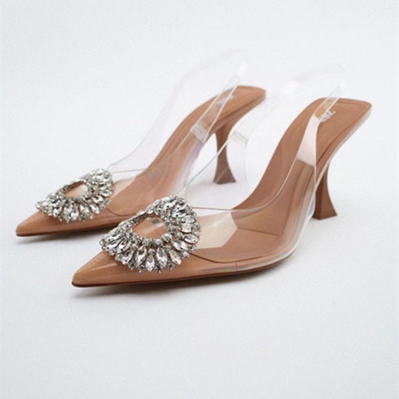Sandalias de Tacón Alto para Mujer, Talla Grande 42, Verano, Nuevas, Tacones Finos Puntiagudos, Sandalias de Tacón Alto Sencillas para Banquete