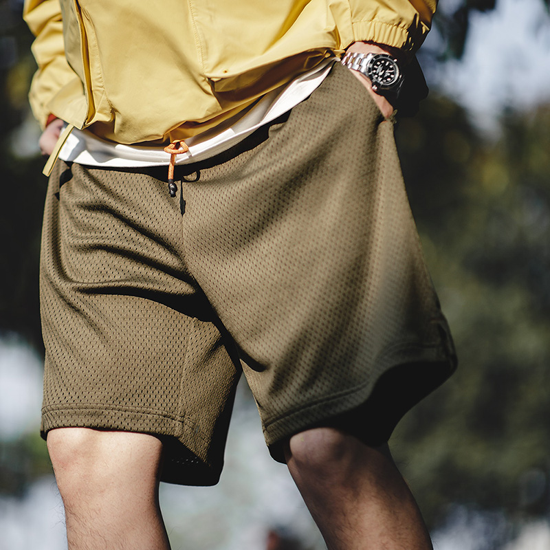Męskie spodenki do koszykówki Maden Outdoor Mesh Letnie, szybkoschnące, oddychające spodnie z elastyczną talią Lekkie spodenki sportowe do biegania