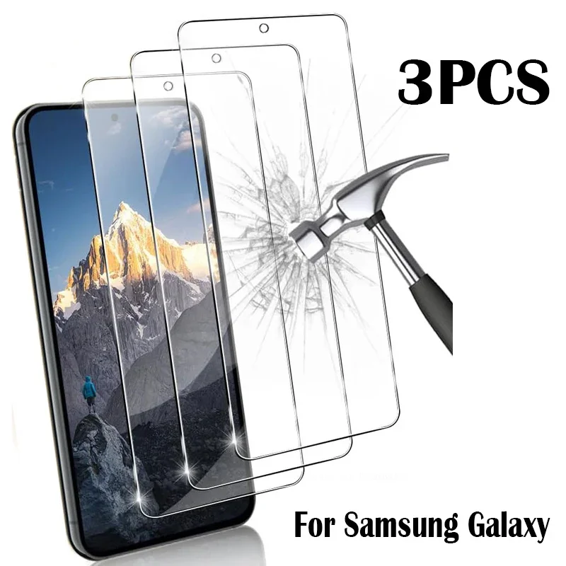 Закаленное стекло для Samsung Galaxy S23 S22 S21 Plus S20 Fe Защитные пленки для экрана Samsung A50 A51 A71 A52 A72 A22 A32 A12 Glass