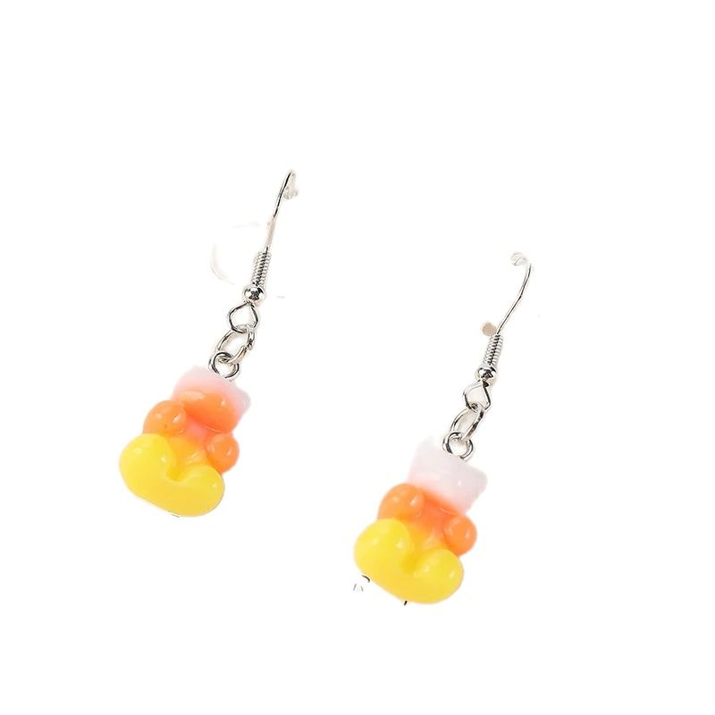 1Pair Halloween Drop Earrings Resin3D Candy Corn Bear Fashion Jewelry For Women Girl Holiday Birthday Gift