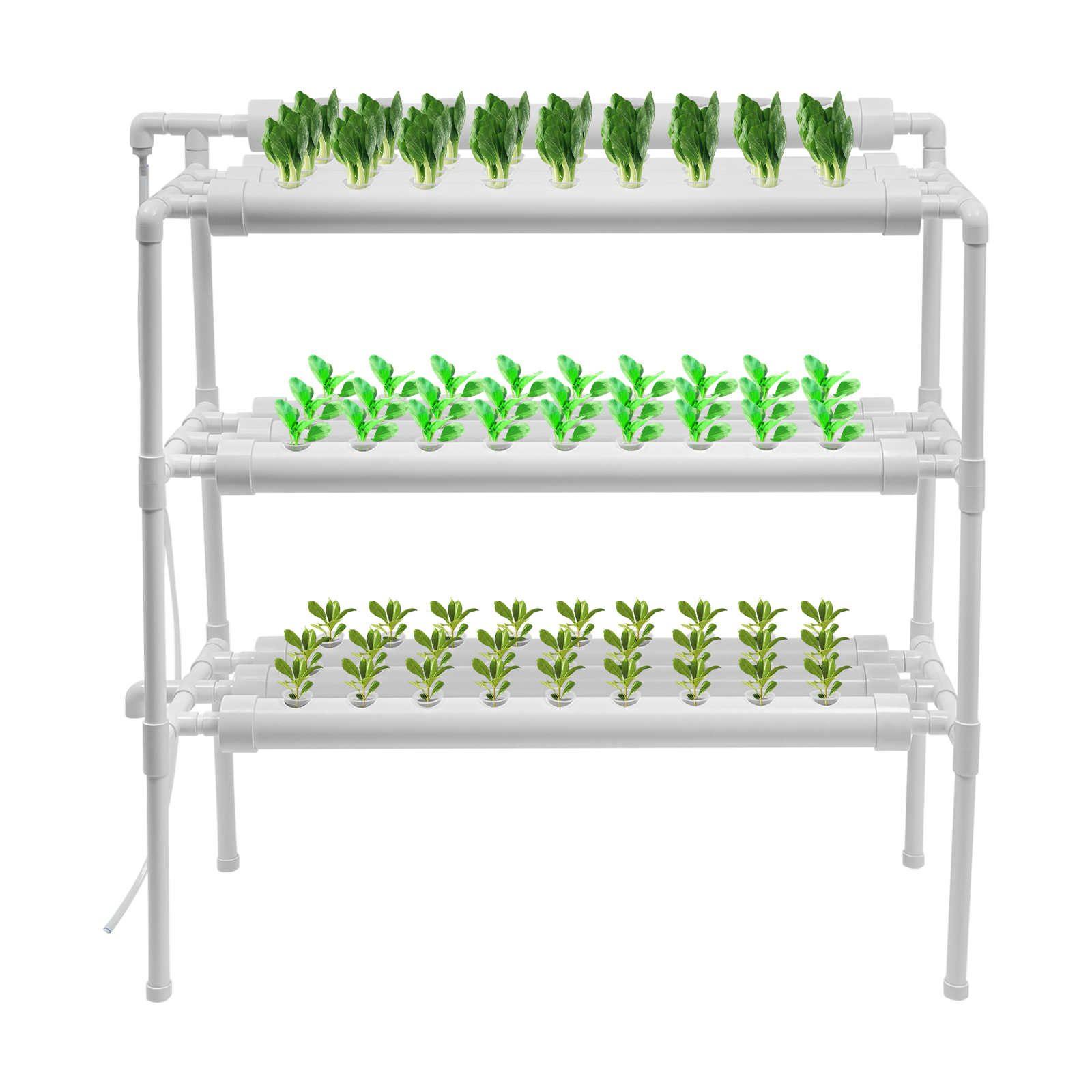 3-laags hydrocultuur kweeksysteem PVC-pijp hydrocultuur plantapparatuur met 90 plantenlocaties