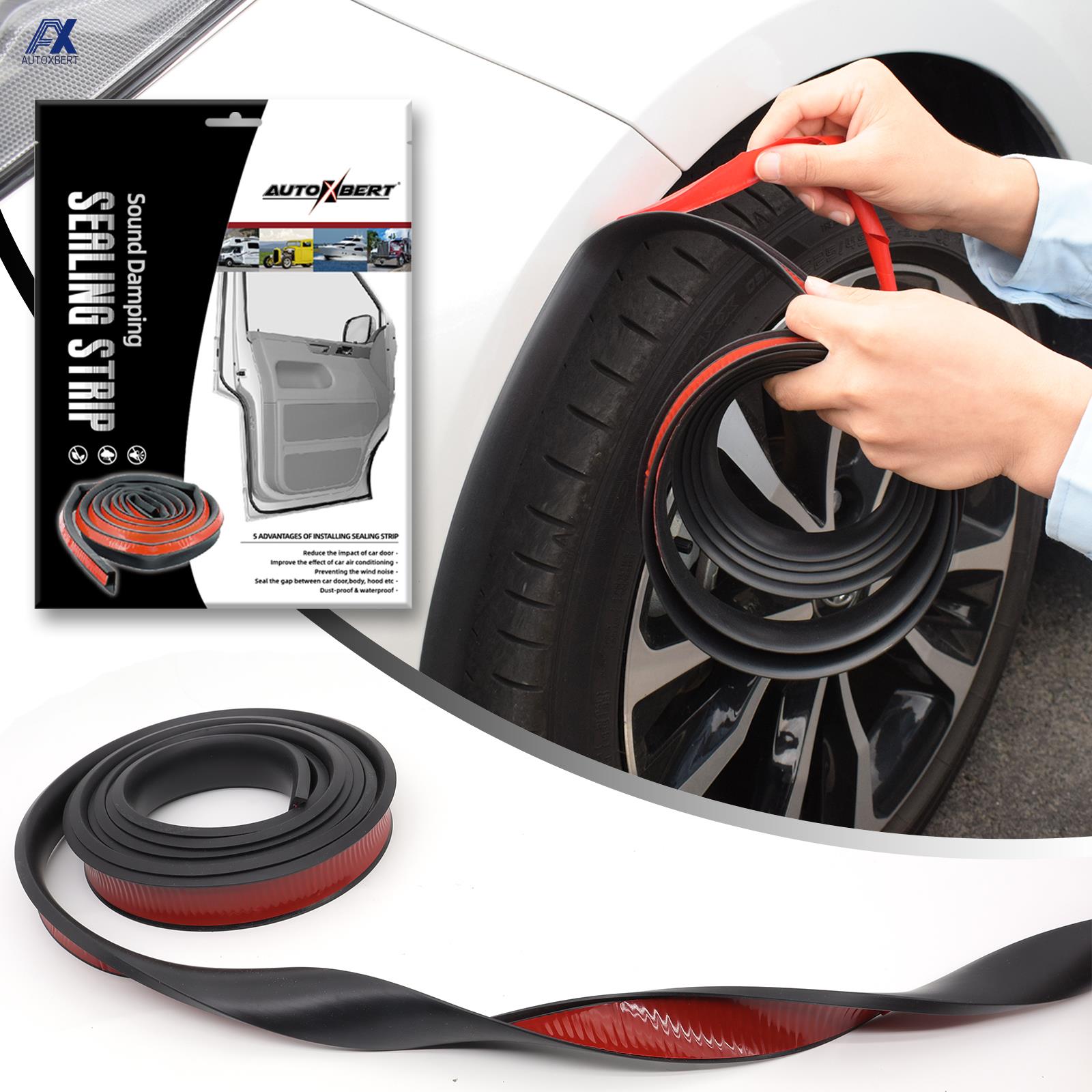 Pelindung Alis Roda Flare Fender Mobil, 3Meter Pelindung Alis Lengkungan Pemanjang, Trim Camper Cangkang Segel Karet Strip DIY Tahan Gores