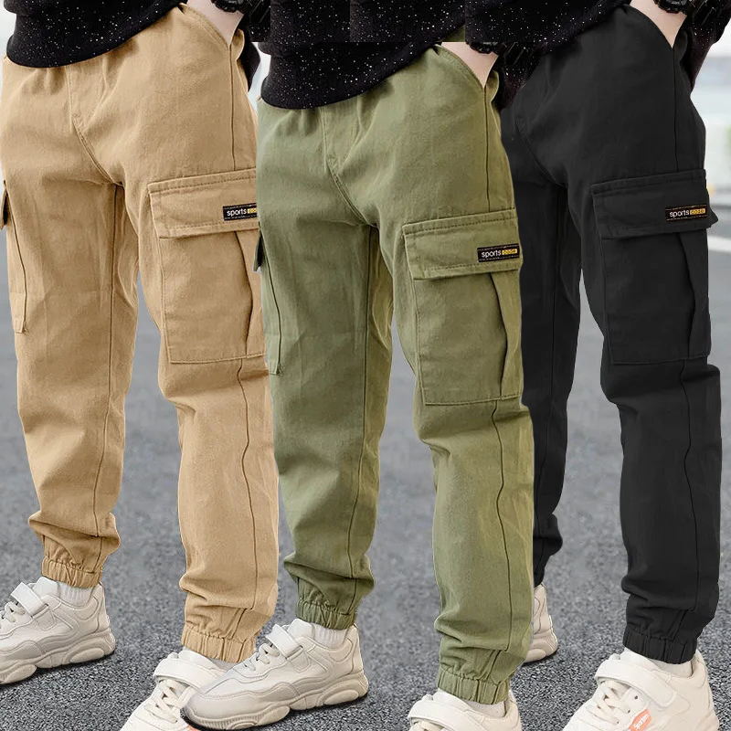 2025 nueva primavera otoño pantalones para niños pantalones casuales de estilo largo para niños de 3 a 12 años pantalones deportivos para niños adolescentes al aire libre