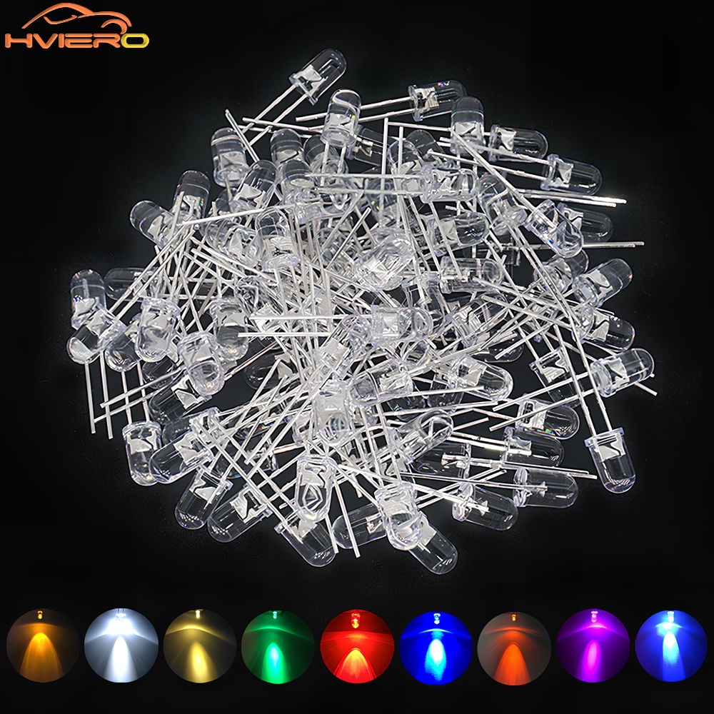 1000 pièces F5 5mm rond blanc rouge vert bleu jaune eau claire Led Super lumineux Ligte Diodes électroluminescentes 6000-6500k ampoule
