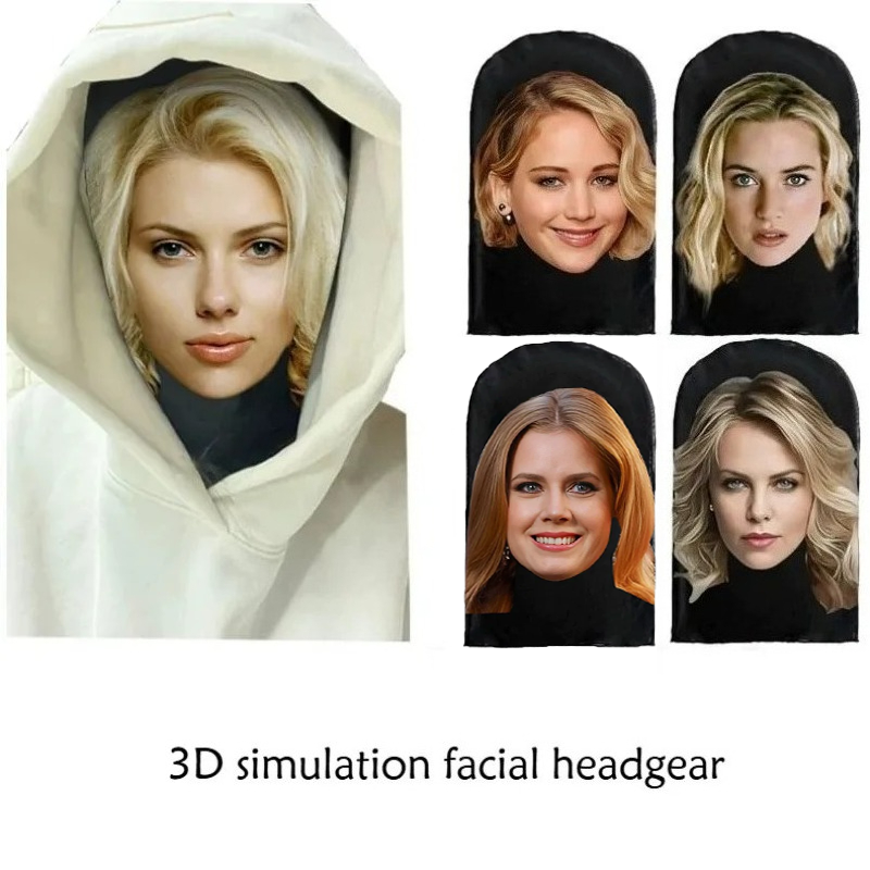 American female celebrities wear realistic cosplay headgear, party hats, and outdoor live-streaming breathable headgear masks.
