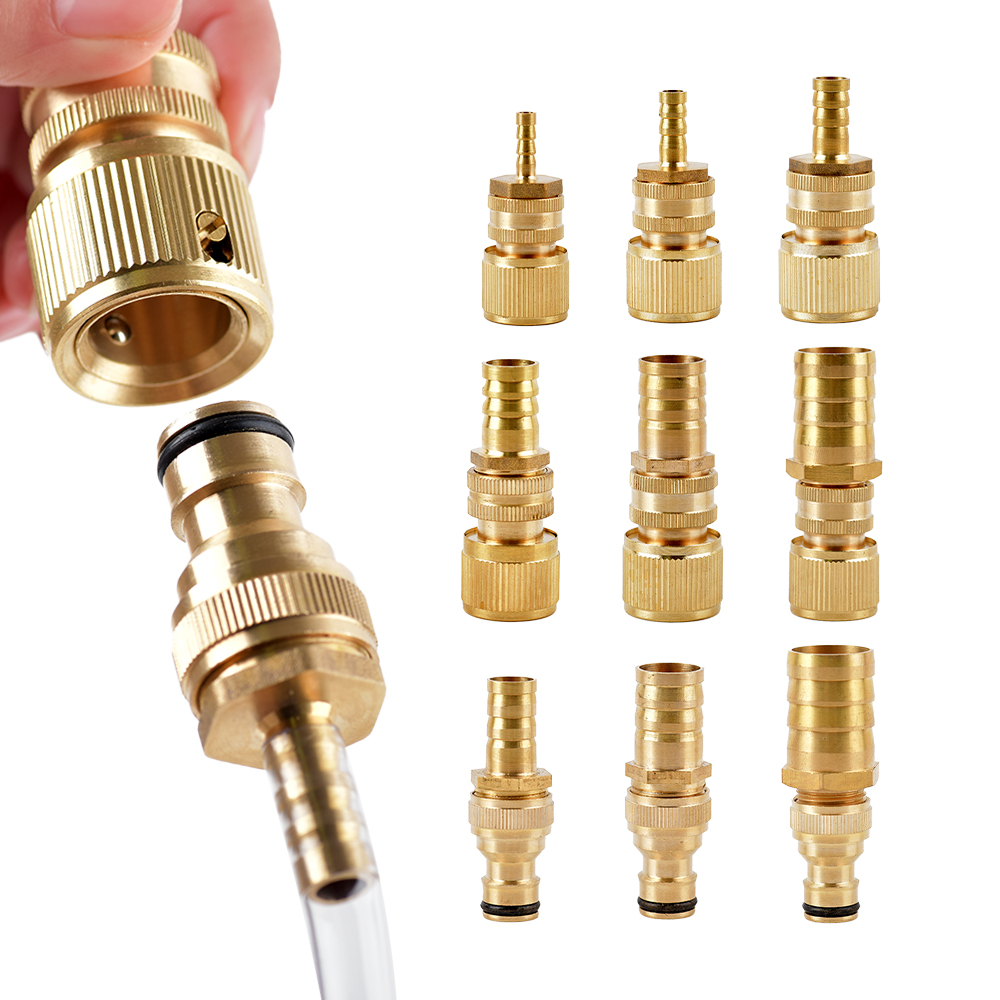 1Pc Brass Hose Barb Pipe Fitting 6/8/10/12/14/16/19/25mm Quick Connector Garden Irrigation Adapter Pneumatic Accessories