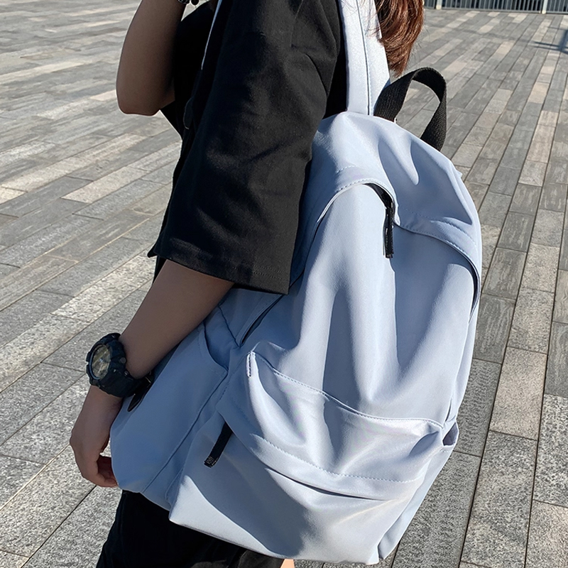 Large Capacity Backpack for Girls Students Universal Ins Pure Color Bookbag Primary And Secondary School High School College Kor