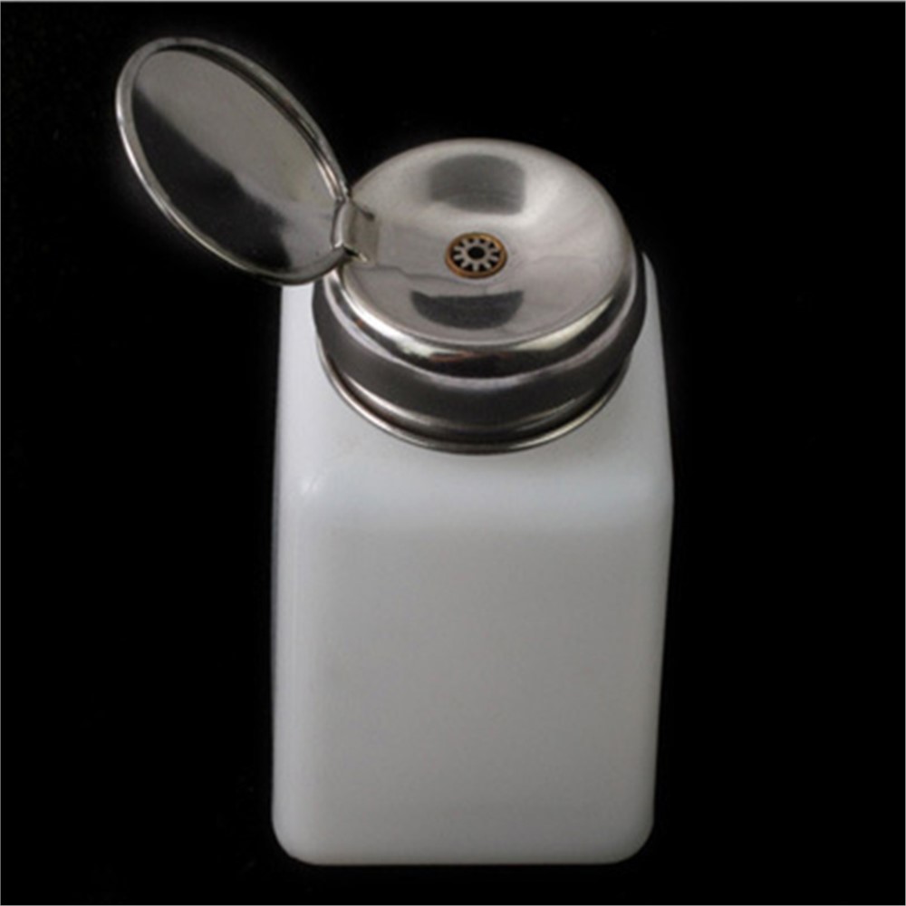 Botella contenedora vacía con prensa de Alcohol líquido para uñas, limpiador de esmalte de Gel acrílico portátil, dispensador con bomba, botella de almacenamiento, 200ML