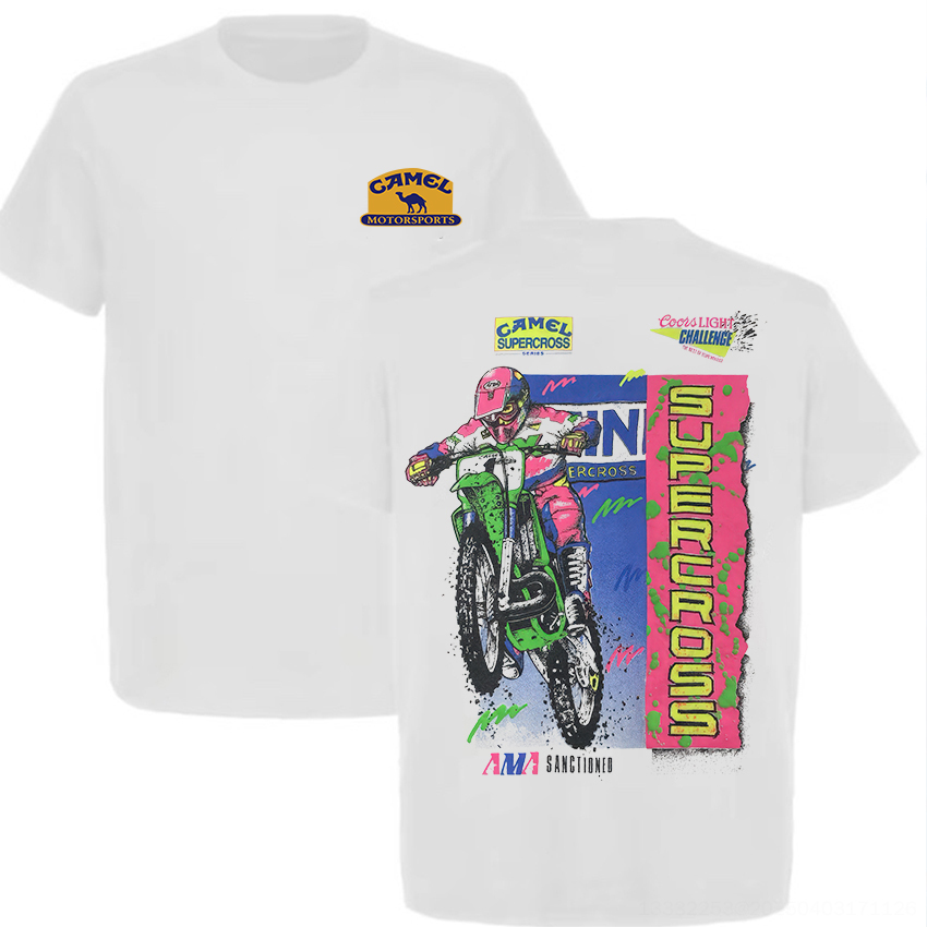 Camiseta Estampada Camel Supercross para Hombre, Verano 2026, Camiseta Casual de Lujo de Algodón para Hombre y Mujer, Estilo Urbano Y2K