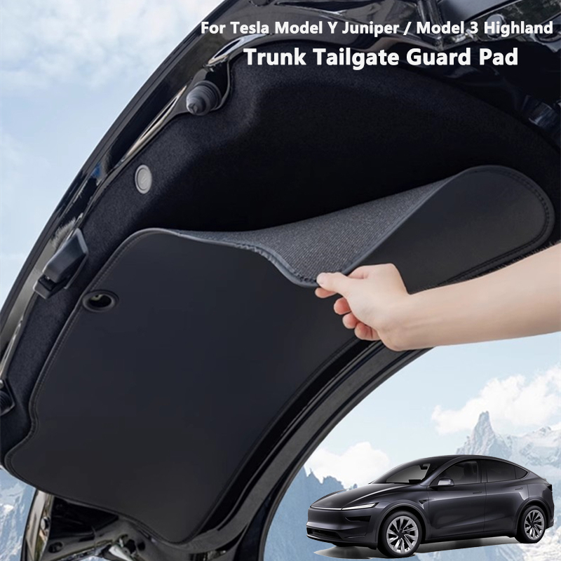 Dla Tesla Model Y Juniper / Model 3 Highland Nakładka ochronna na tylną klapę bagażnika Skórzana podkładka ochronna na bagażnik Akcesoria samochodowe