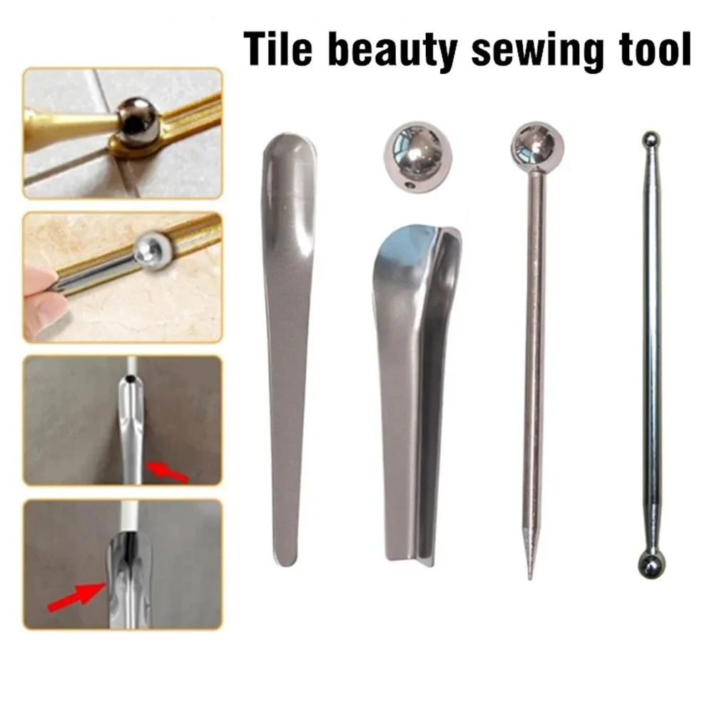 5 pçs/set conjunto de ferramentas conjunta telha bola aço telha grout remoção mão ferramenta piso canto raspador reparação conjunta