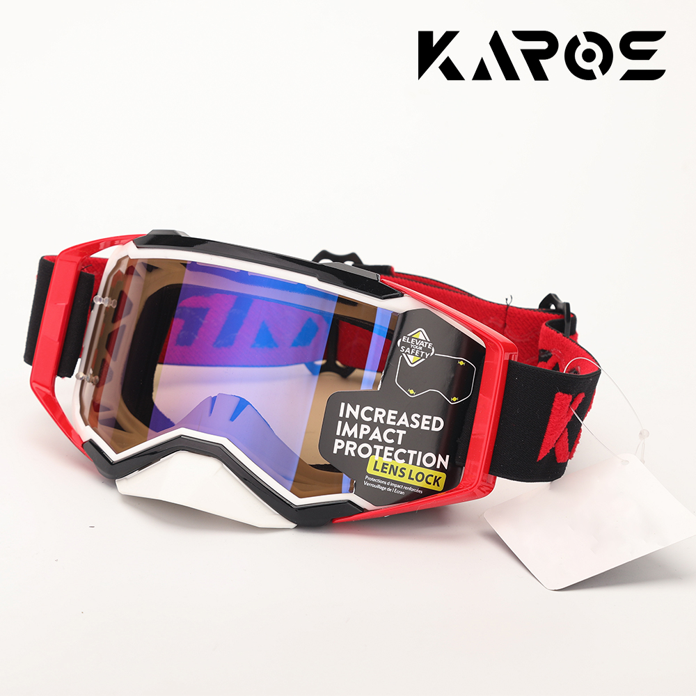 Okulary Motocrossowe Karos UV400 Wiatroodporne Kaski MX Okulary Motocyklowe Szeroki Polu Widzenia Okulary Sportowe Off-roadowe Do MTB ATV