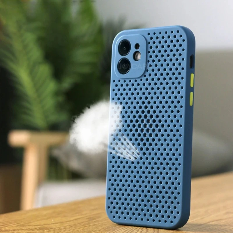 Casing Pendingin Sejuk Pembuangan Panas untuk iPhone 16 15 14 13 12 Mini 11 Pro Max XS MAX XR 16E 15 14 Plus Sampul Silikon Lembut