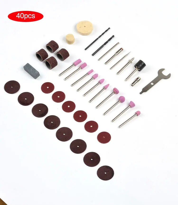 40pcs Mini Multifunctional Electric Sanding Head Set, Rotary Polishing Kit For Electric Sanding Drill Rotary Tool Attachment, El