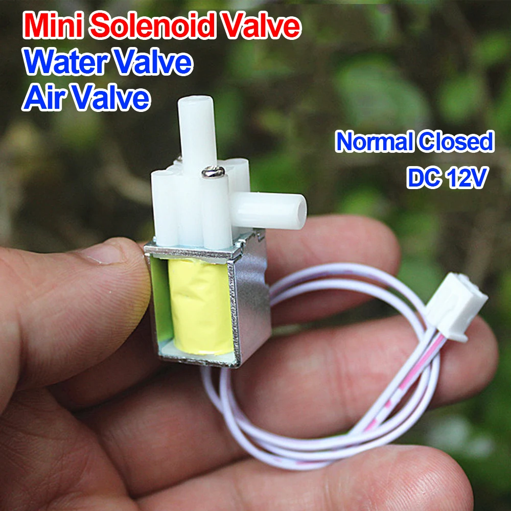 Mini válvula solenoide eléctrica DC 12V N/C, válvula de agua electromagnética en miniatura normalmente cerrada, válvula de ventilación de aire, válvula de Control pequeña