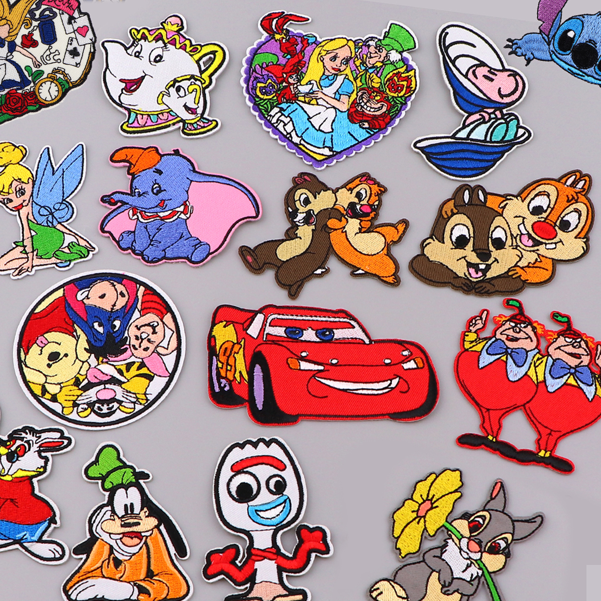 Alice no País das Maravilhas Toy Story Patches para roupas, Ponto bonito, Emblemas bordados, Ferro no remendo, Acessórios de vestuário DIY