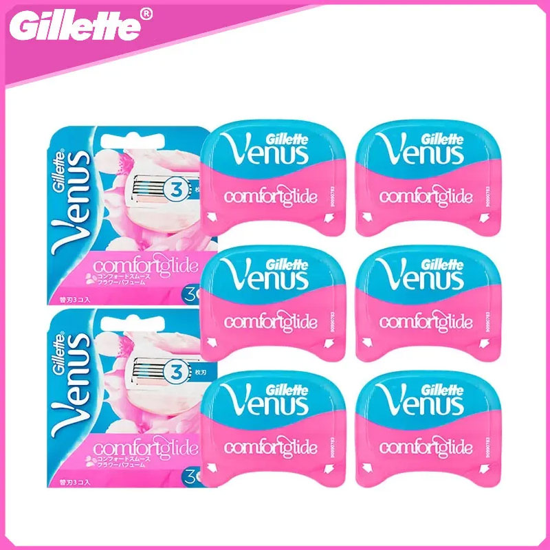 Cuchilla de afeitar Gillette Venus para mujer con jabón de Spa, hoja de afeitar afilada de 3 capas, cabezales de cuchilla de repuesto para curvas corporales, regalos