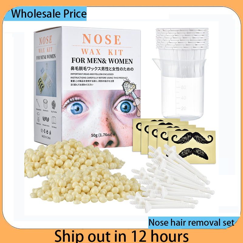 Kit de cera de nariz portátil para hombre y mujer, depilación de nariz sin papel indolora, limpieza de granos de depilación, Kit de depilación, cortapelos de nariz