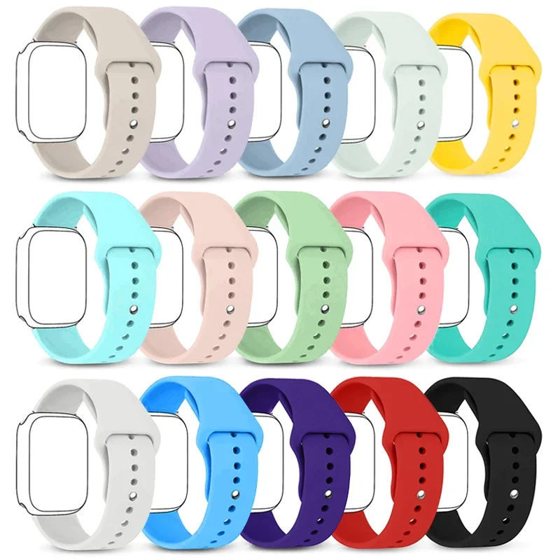 Pulseira de silicone para apple watch, pulseira esportiva de 44mm 45mm 40mm 41mm 42-38mm 45 mm série iwatch 8 7 6 5 4 3 se 9 ultra 2 49mm
