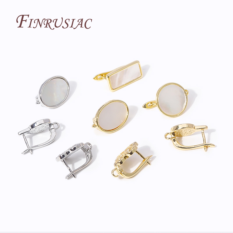 DIY-Schmuckherstellung, Ohrringe, verschiedene Stile, 18 Karat vergoldet, natürliche Muschel, Ohrringe, Verschlüsse, Haken, Ohrhaken, Verschlüsse, Zubehör