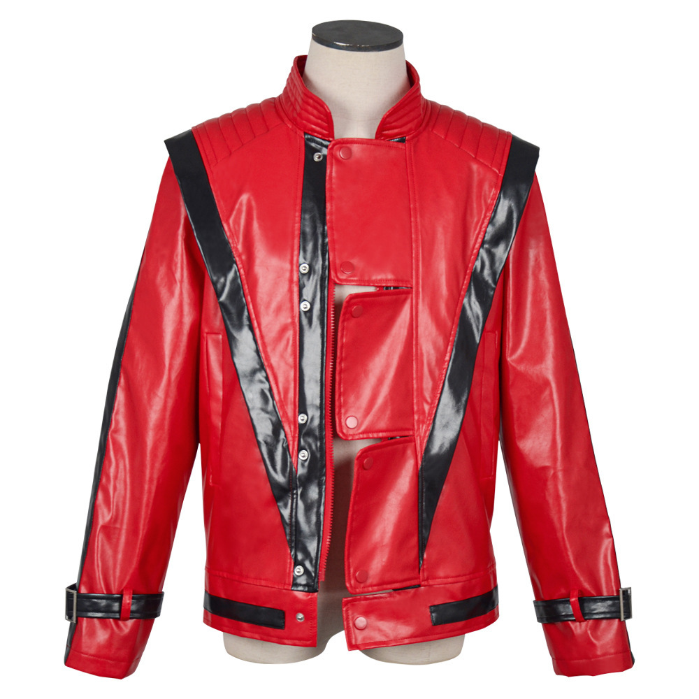 Michael Jackson Cosplay Rote Thriller-Jacke Cosplay-Kostüm Halloween Bühnenkostüm