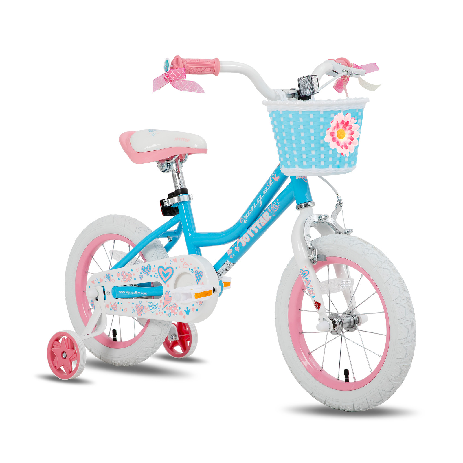 Amerikaans magazijn Kleurrijke meisjesfiets met mand en zijwieltjes 12 14 16 18 inch kinderfiets voetrem kind kinderfiets