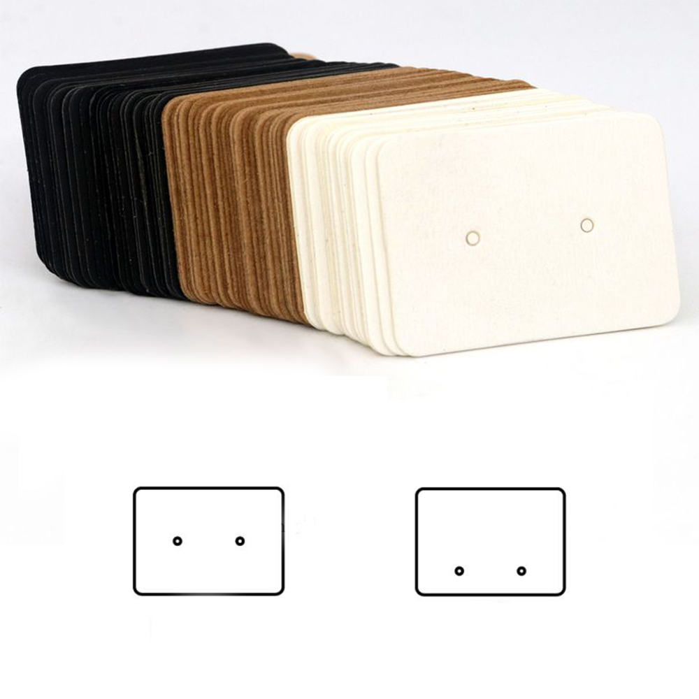 100 Uds 2,5x3,5 cm Color dorado brillante papel Kraft en blanco pendientes paquete de tarjetas para fabricación de joyería DIY suministros de accesorios al por mayor