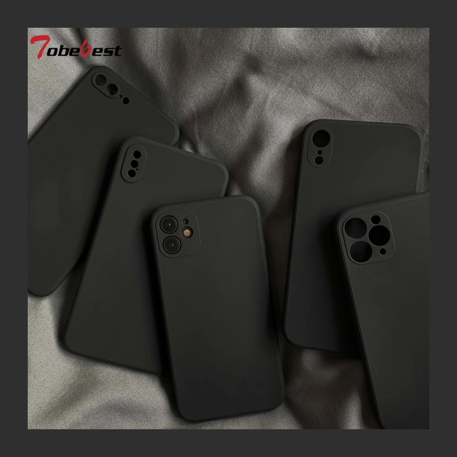 Custodia per telefono in silicone liquido nero per IPhone 13 12 11 14 15 Pro XS Max XR X 8 7 6S 6 Plus SE 2020 Cover posteriore morbida