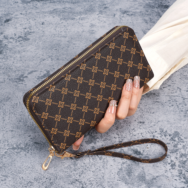 Nouvelle niche tendance européenne et américaine impression longue grande capacité portefeuille multifonctionnel pochette sac en gros