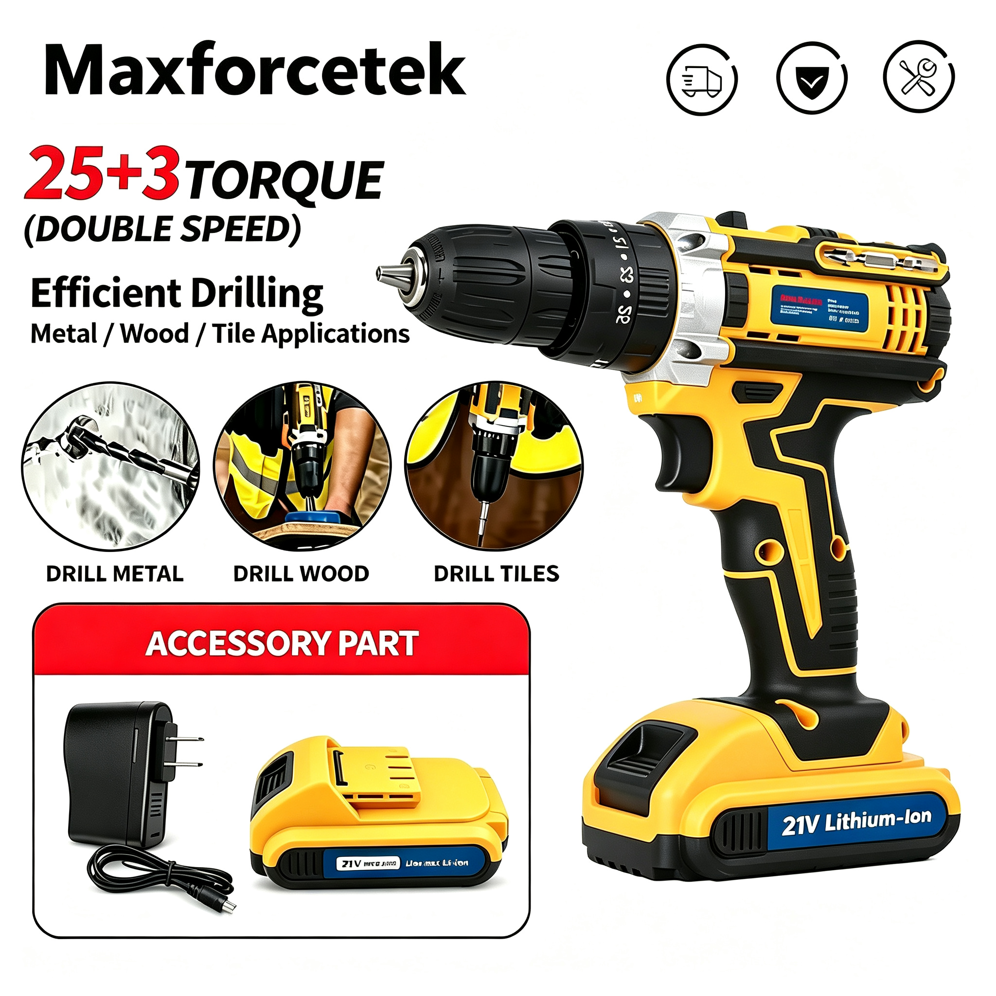 Lithium Battery Cordless Electric Screwdriver, Multifunctional Electric Hand Impact Drill Combo Tool Set, Portable Power Drill Kit for Household Daily Repair & Home DIY Working