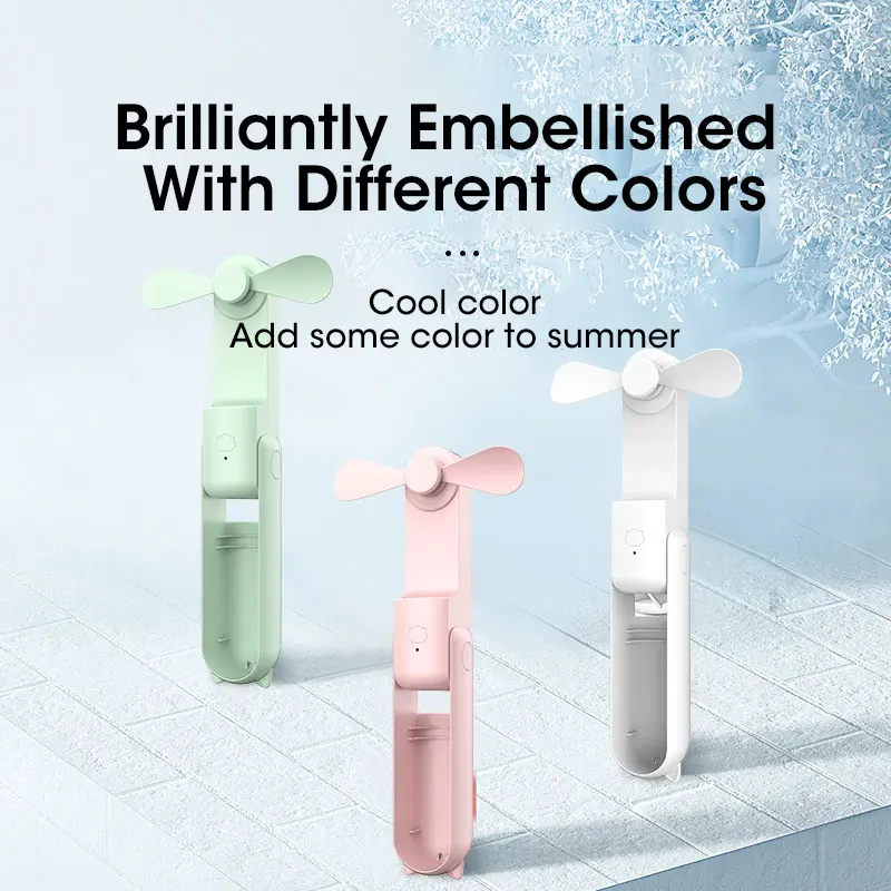 2000mAh พัดลมพกพาขนาดเล็ก USB ชาร์จ Cooler พัดลมตั้งโต๊ะมือถือแบบพับได้ Quiet พับ Office Home Handy Power Bank