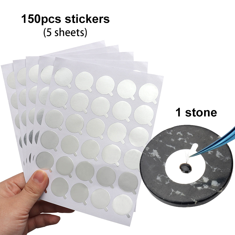 150 sztuk folia aluminiowa podkładki samoprzylepne naklejki do przedłużania rzęs uchwyt na klej paleta papierowe naklejki na rzęsy uroda MakeupTool