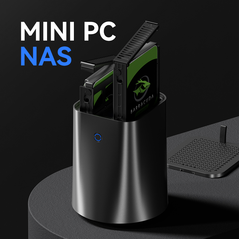 NAS Мини-ПК Intel N150 Ryzen 7 5825U DDR4 M.2 NVME SSD 2x2,5/3,5 дюйма HDD RAID Брандмауэр-маршрутизатор Pfsense WiFi6 Windows 11 FreeNAS