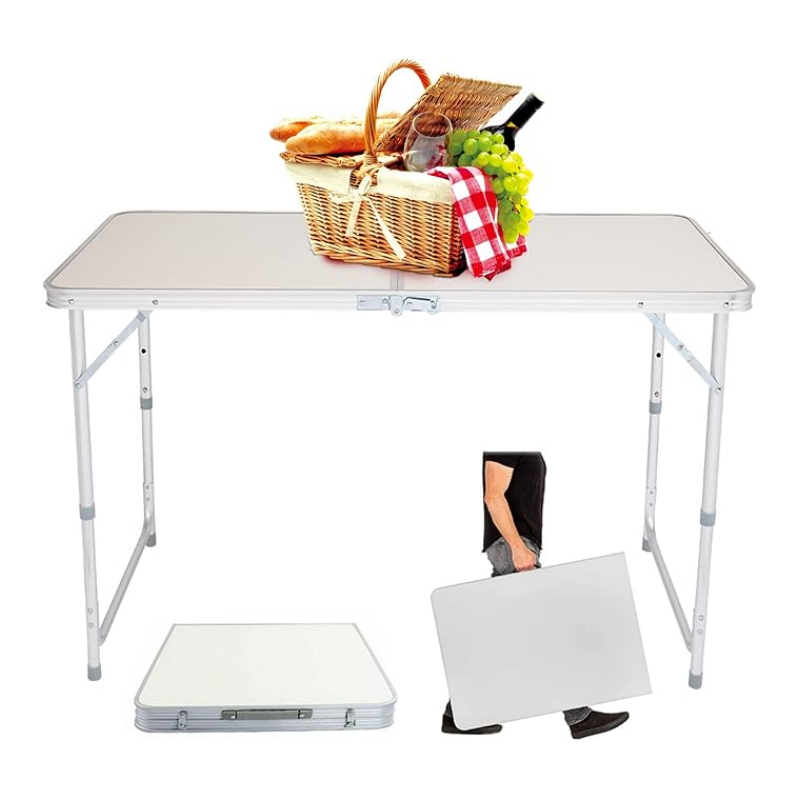 Camping-Klapptisch aus Aluminium | Campingtisch | Höhenverstellbar | Tragbar mit Tragegriff | Für Picknick/Küche/Garten