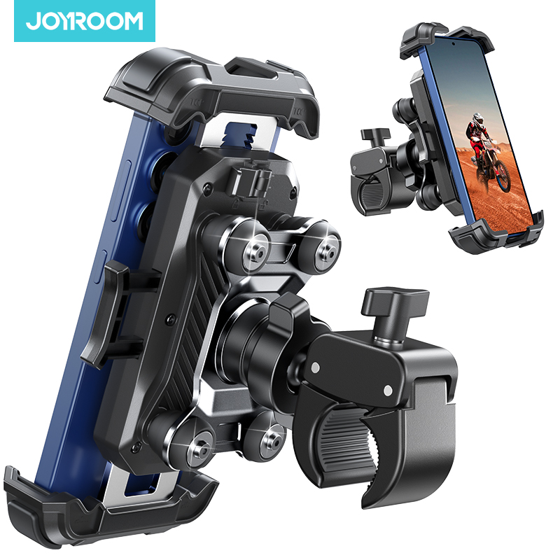 Joyroom Motorcycle Phone Mount Anti Vibration Phone Holder for Motorcycle Handlebar Bike Phone Mount for iPhone for 4.7-7”Phone