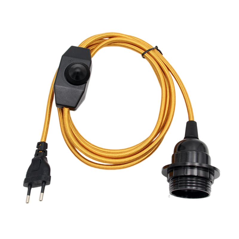 220-240V AC EU Cắm Dây Nguồn Công Tắc Đèn Mờ Với E27 Đui Đèn Chụp Đèn Nhẫn Tự Làm Đầu Giường đèn Để Bàn Treo Đèn