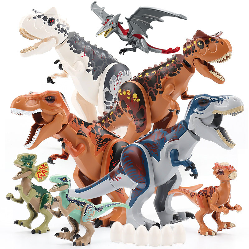 Jurassic Dino World Grote Dinosaurusfiguren Bouwstenen Velociraptor T-Rex Triceratops Indominus Rex Speelgoed voor Kinderen