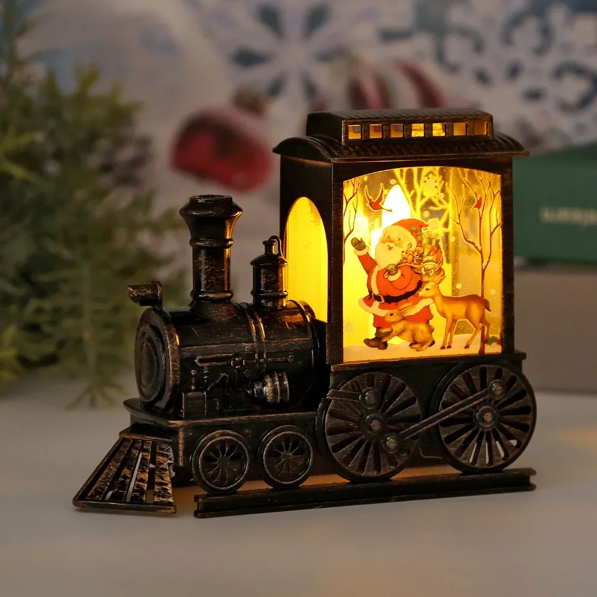 Veilleuses LED Vintage Portable Train lampe de nuit alimenté par batterie extérieur lanternes suspendues décoration de fête Festive de noël