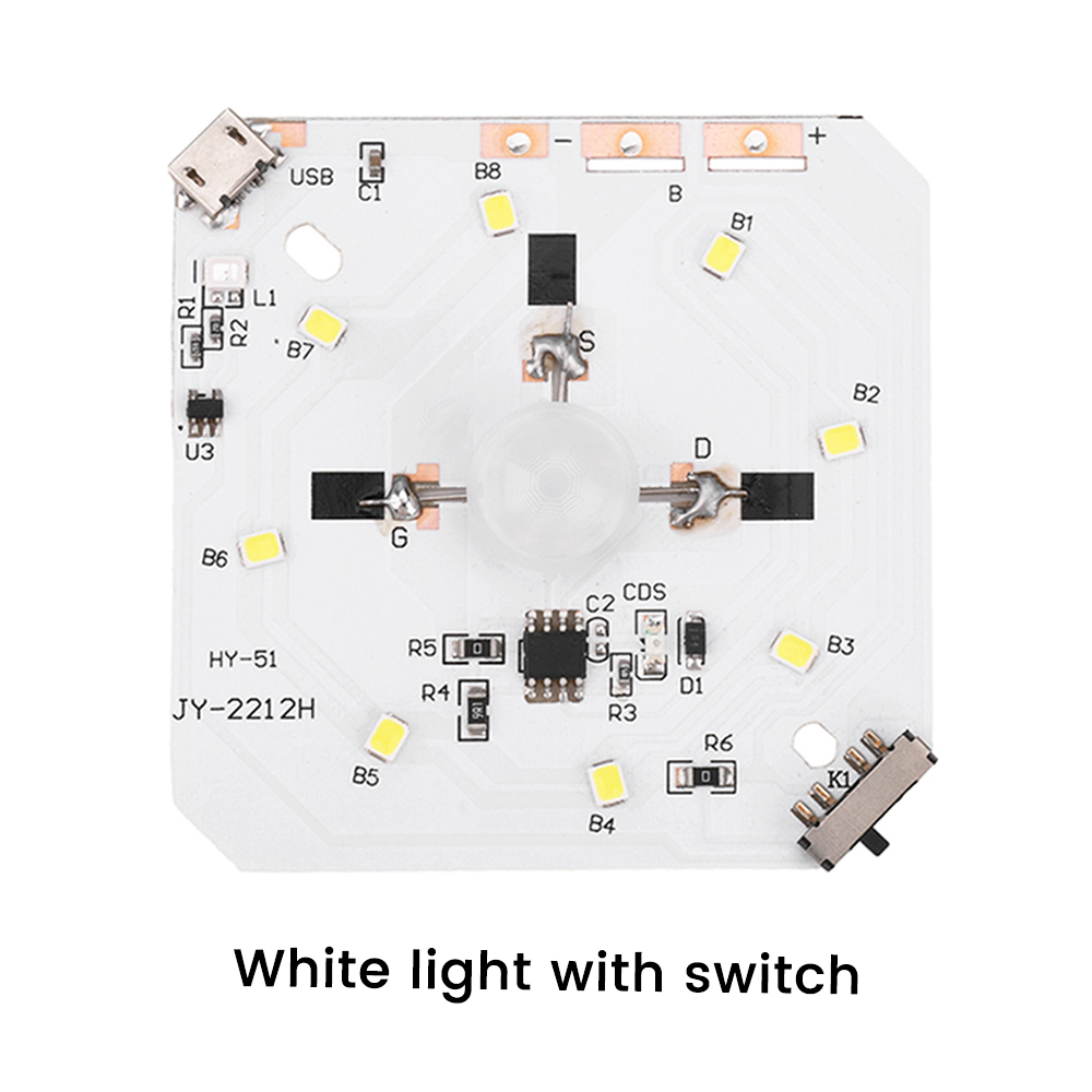 Sensor de movimento pir led corpo humano indução infravermelha placa circuito luz noturna carregamento usb recarregável módulo controle da lâmpada noturna