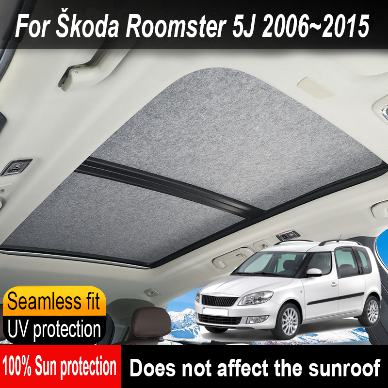 Pare-soleil de toit isolant pour Škoda Roomster 2006~2015, protection anti-UV, adsorption électrostatique, rideau de toit