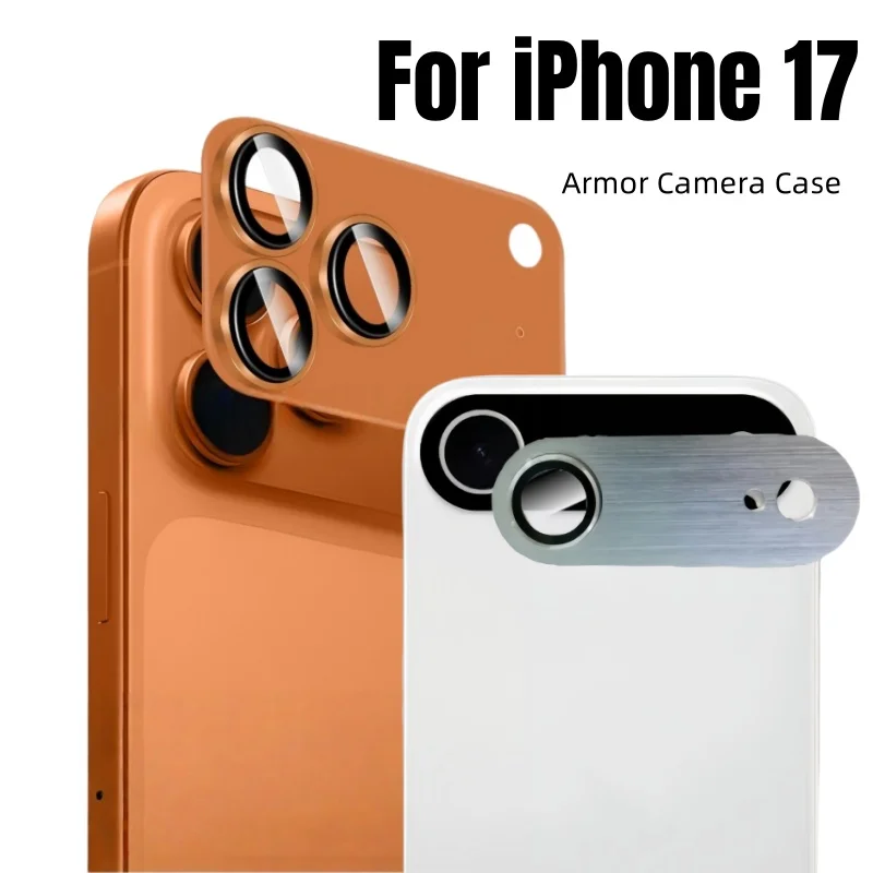 Protector de cámara de Metal para iPhone 17 ProMax 17Pro 17Air 15 14 16 ProMax, carcasa de aleación, lente trasera, tapa protectora de vidrio templado