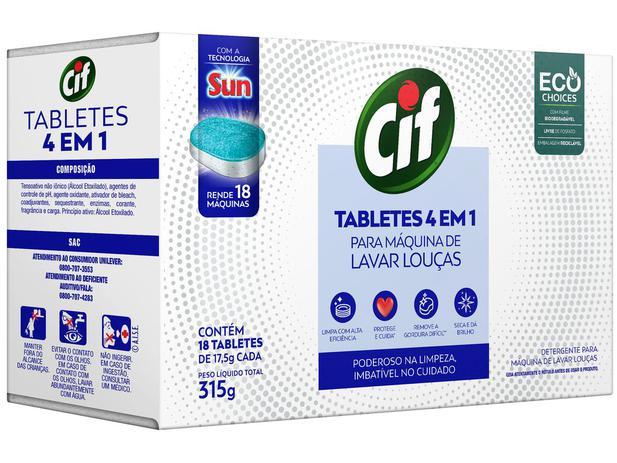 Cif ผงซักฟอกแท็บเล็ตแบบ4 in 1สำหรับเครื่องล้างจาน18หน่วย