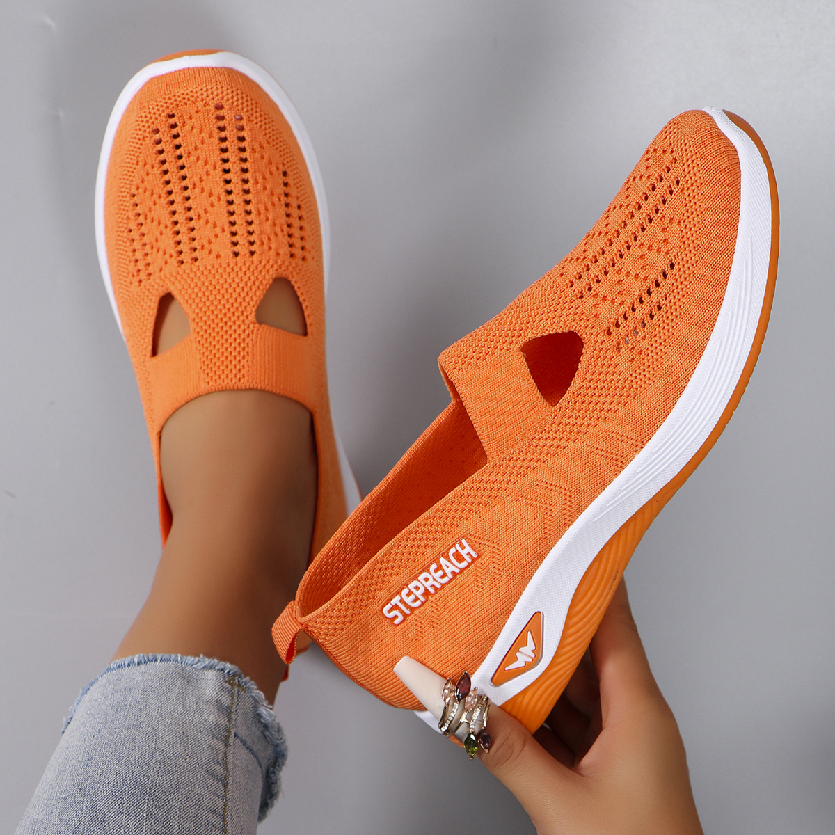 Chaussures plates d'été en maille respirante pour femmes, chaussures pour femmes, baskets décontractées, livraison gratuite en liquidation