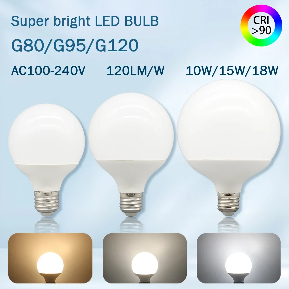 1-6PCS Led-lampe E27 10W 15W 18W AC 220V 127V G80 G95 G120 energiesparende Globale Licht Lampada Ampulle led Lampe Eitelkeit Glühbirnen