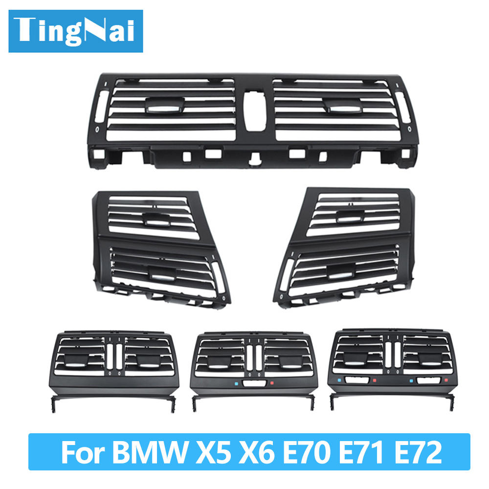 LHD RHD Penutup Outlet Kisi AC Ventilasi AC Belakang Kanan Kiri Tengah Depan untuk BMW X5 X6 E70 E71 E72 2007-2013