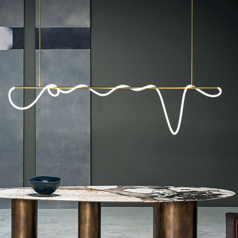 Moderner LED-Deckenleuchter mit langem Schlauch für Tisch, Esszimmer, Küche, Bar, Pendelbeleuchtung, Aufhängung, Design, Kronleuchter, Leuchten