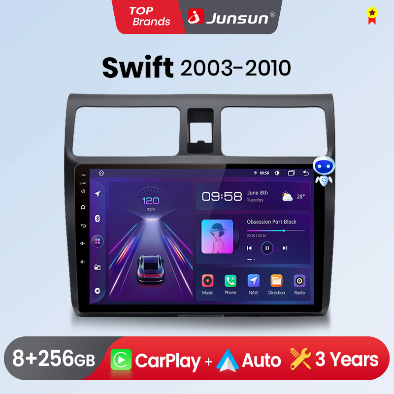 Junsun беспроводной CarPlay Android автомобильный радиоприемник для Suzuki swipers