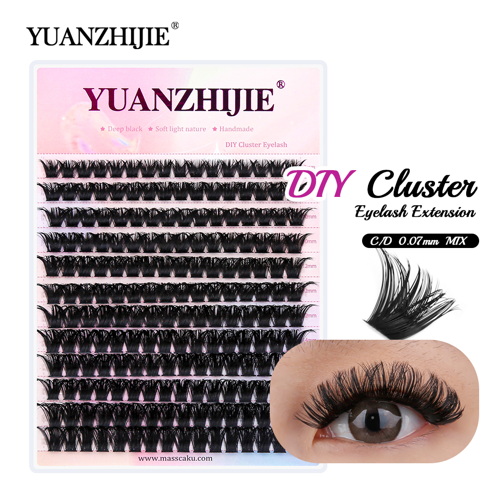 12 filas grandes 8-16mm longitud mixta DIY grupo de pestañas mejora cola de milano maquillaje pestañas C D Curl bandejas de pestañas segmentadas individuales