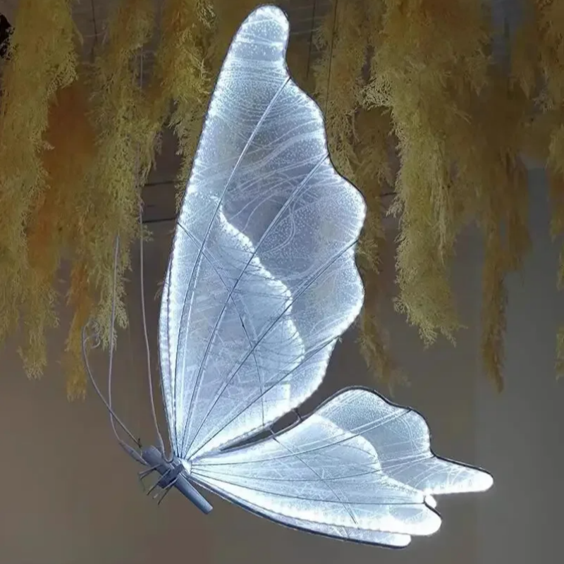 Lampe LED Papillons Romantique Créative pour Plafond de Mariage, Décoration Suspendue pour Allée et Scène de Fête